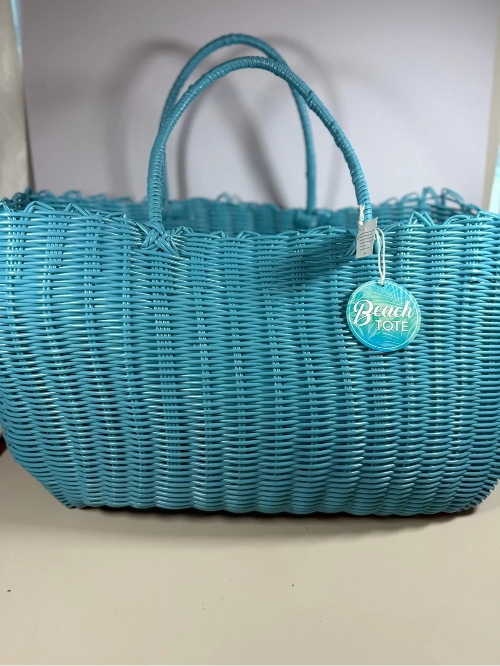 Source Unknown Turquoise Woven Beach Tote